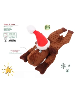 Ferribiella Renna Natalizia Con Cappello. Giochi Per Cani