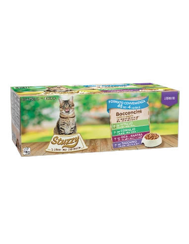 Stuzzy Cat. Multipack Busta Sterilizzato Tacchino Oca Anatra Coniglio 48 X85 Gr . Cibo Umido Per Gatti 3 Stuzzy Cat. Multipack Busta Sterilizzato Tacchino Oca Anatra Coniglio 48 X85 Gr . Cibo Umido Per Gatti