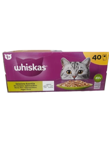 Whiskas Buste Selezione Assortita In Gel. 40x85 GR. Cibo Umido Per Gatti 3 Whiskas Buste Selezione Assortita In Gel. 40x85 GR. Cibo Umido Per Gatti